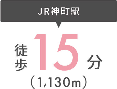 JR神町駅まで徒歩15分（1,130m）